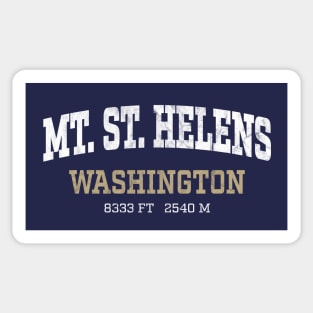 Mt. St. Helens Washington - Mountain White Vintage Arch Sticker